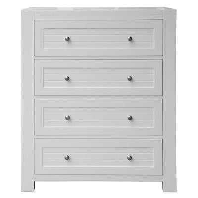 Portland 4-Drawer White Wood Tallboy